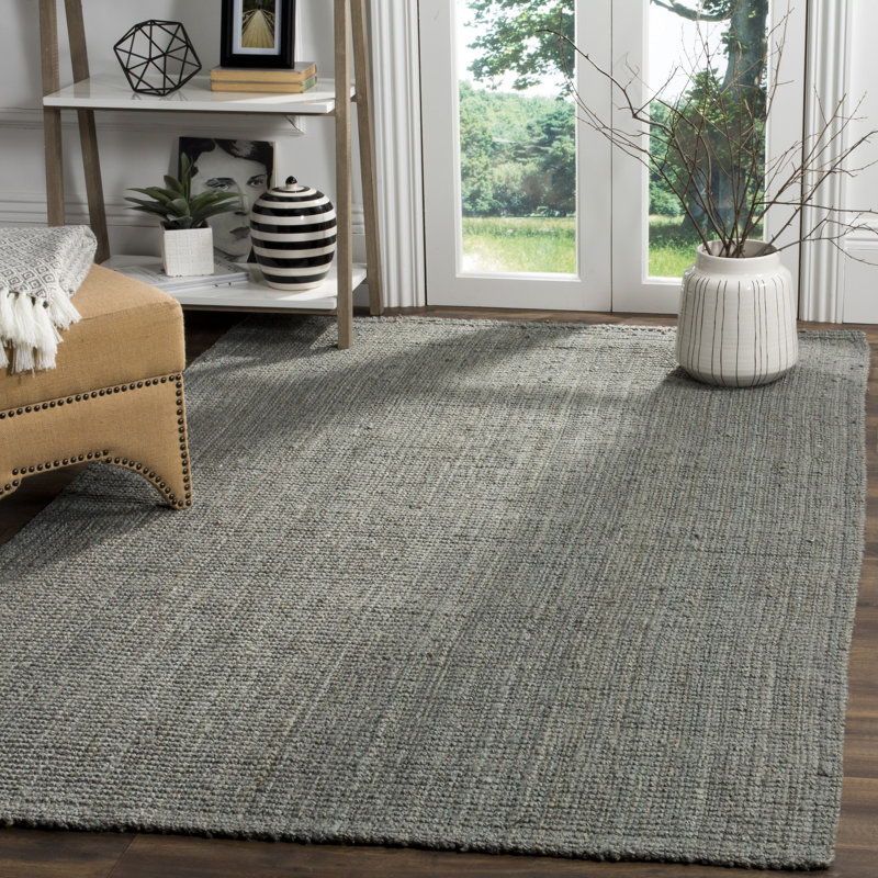 Highland Dunes Calidia Handmade Flatweave Jute/Sisal Gray/Green Rug